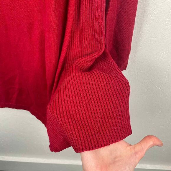 J. Jill‎ Red Knit Sweater Tunic Dress Size S Cotton Viscose/Rayon Nylon - Picture 4 of 7